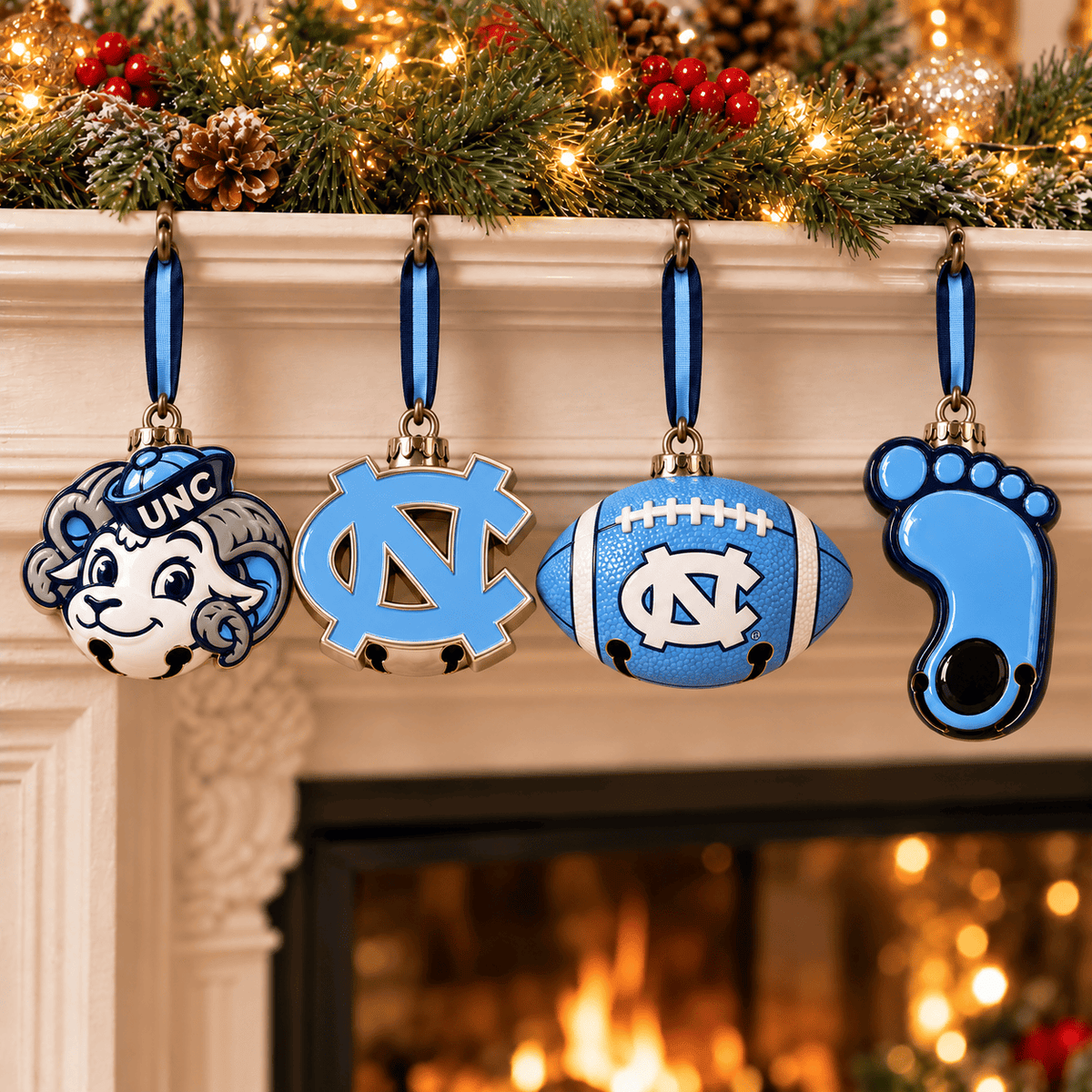 Premium UNC Christmas Bell Ornament TTMH