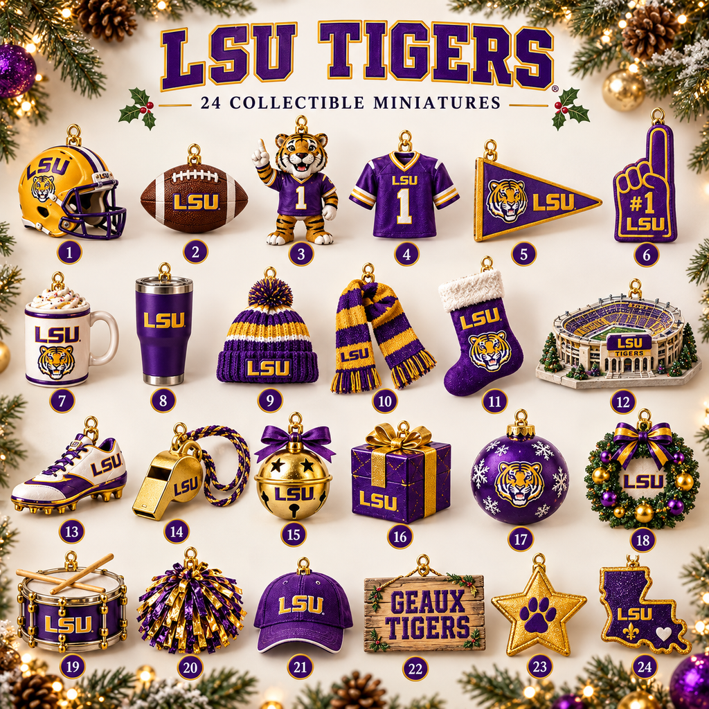 Premium LSU Christmas Tree Countdown Calendar TNSM