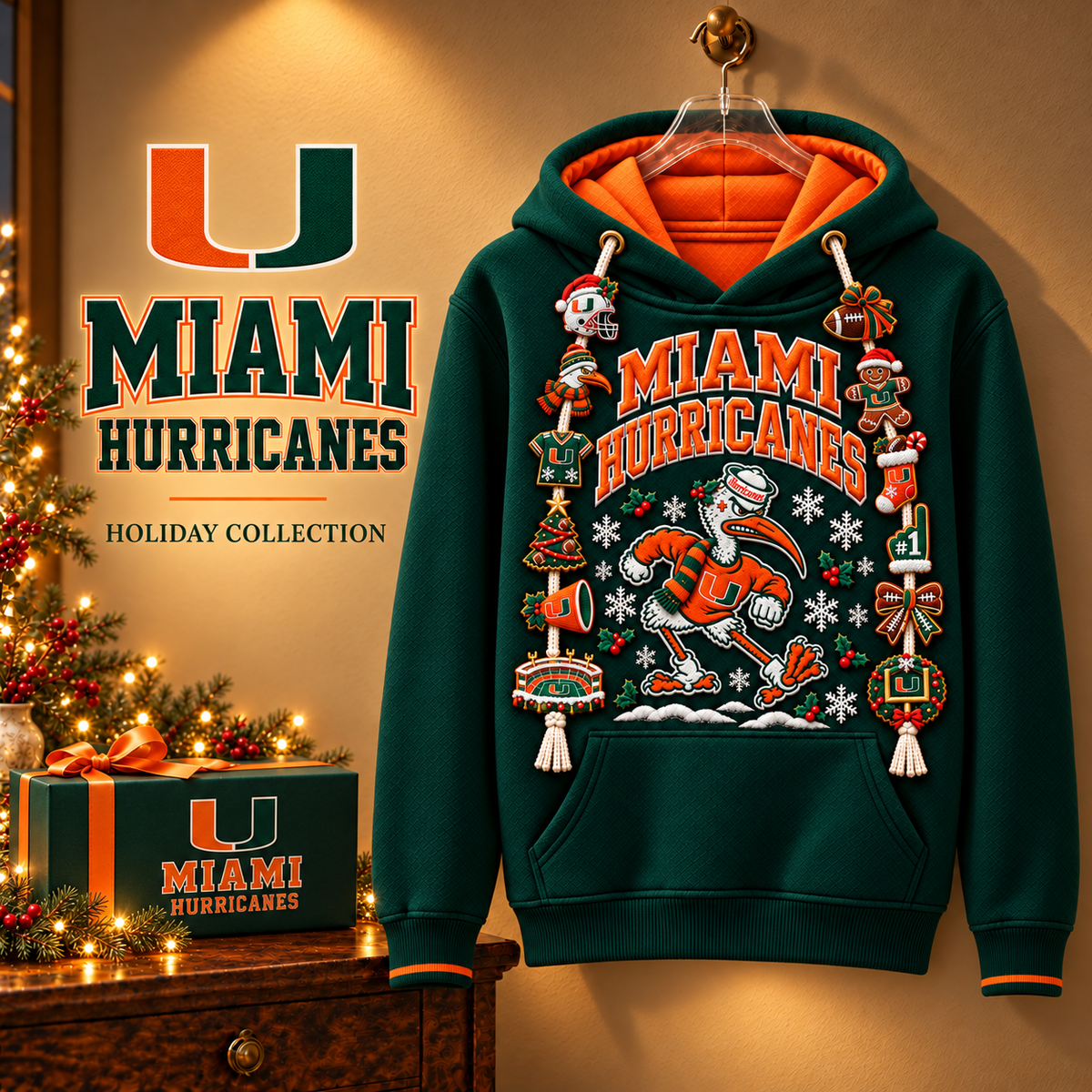 Premium MHC Christmas Embroidered Charm Hoodie PVNA