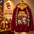 Premium USC Christmas Embroidered Charm Hoodie PVNA