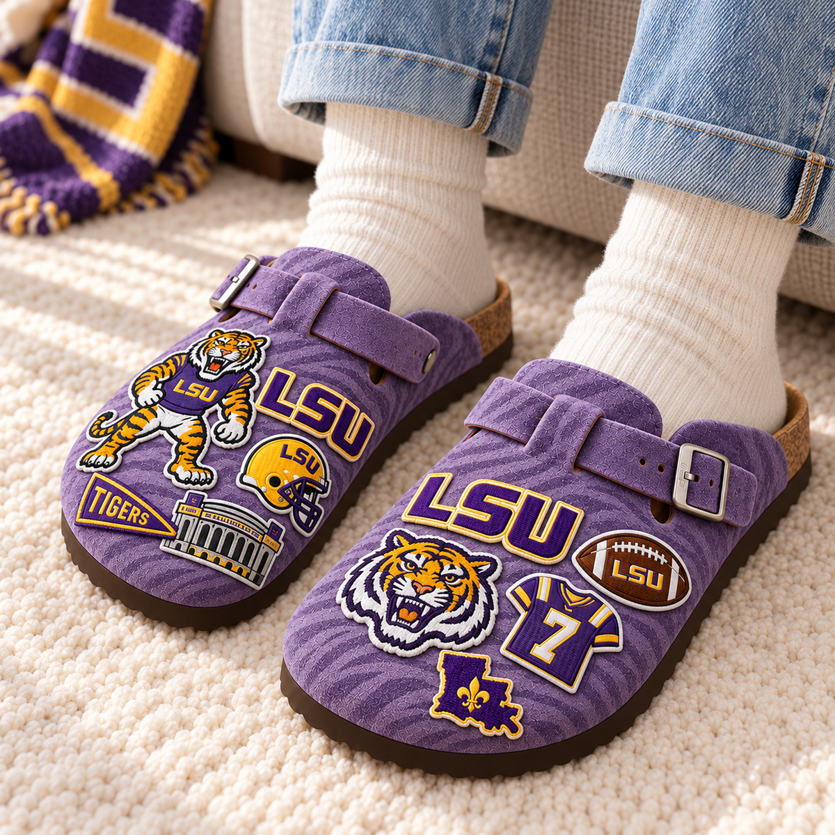PREMIUM LSU MINK SUEDE CLOGS NPL