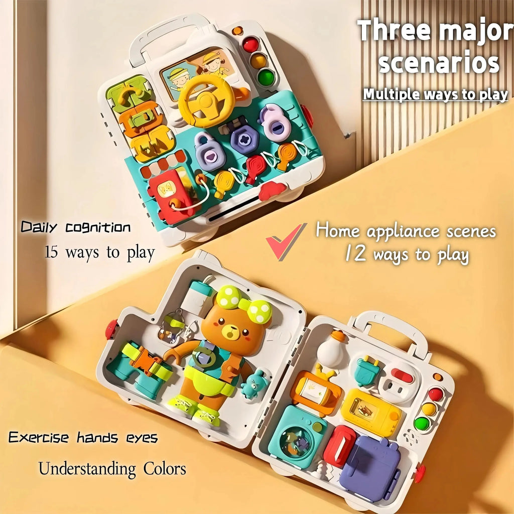 63 in 1 Baby Sensory Busy Board Montessori Toy Music Light Switch Multi functional Baby Sensory Early Education Learning Tool