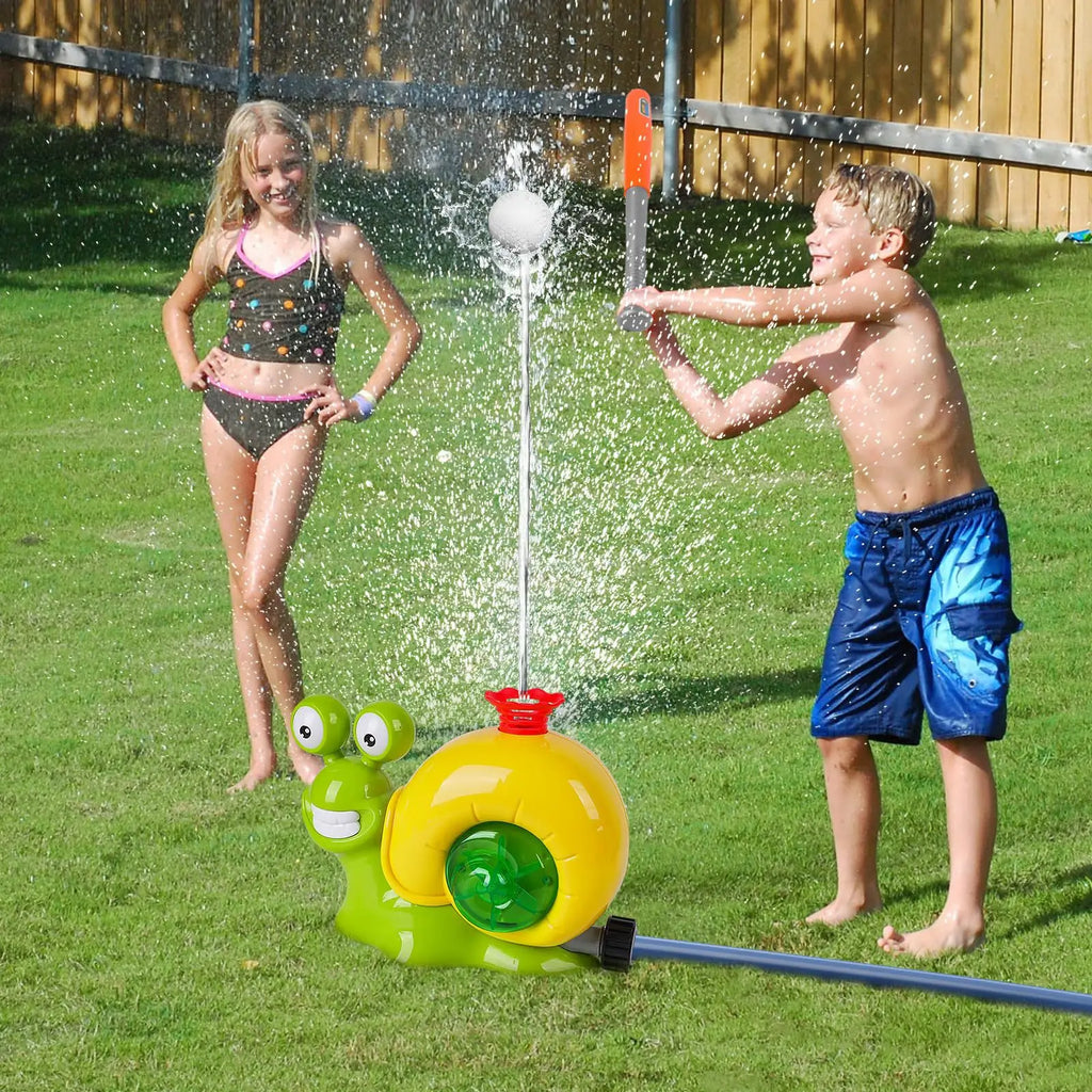 Summer Outdoor Sprinkler Snail with Baseball Spinning Sprinkler Lawn Playing Water Parent Child Interactive Toy